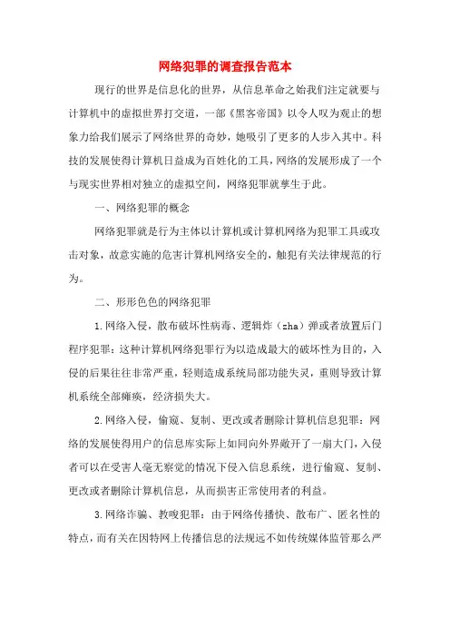 网络犯罪的调查报告范本