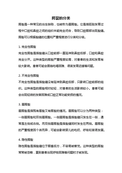 腭裂的分类