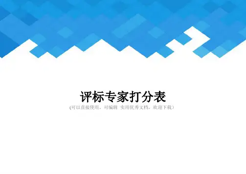 评标专家打分表完整