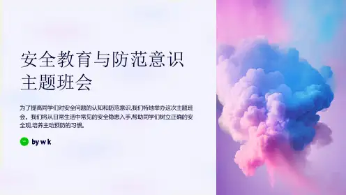 安全教育与防范意识主题班会PPT课件