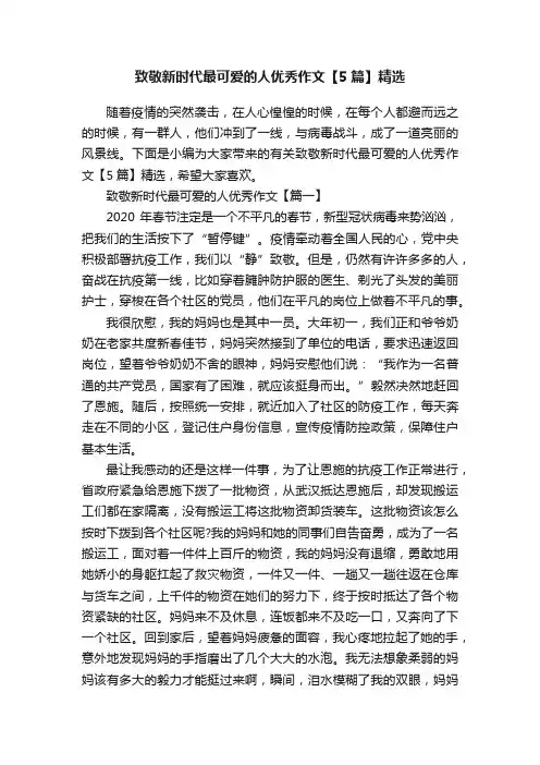 致敬新时代最可爱的人优秀作文【5篇】精选