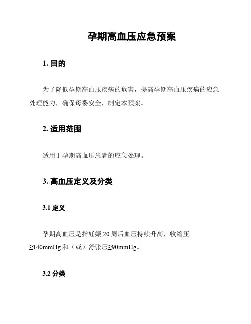 孕期高血压应急预案