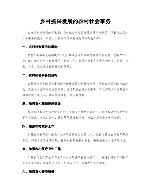 乡村振兴发展的农村社会事务