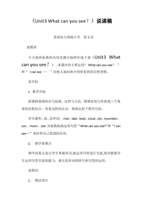 What-can-you-see？说课稿