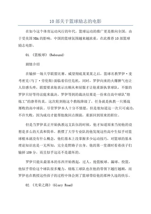 10部关于篮球励志的电影