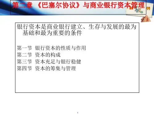 第2章 商业银行的资本管理D讲义教材