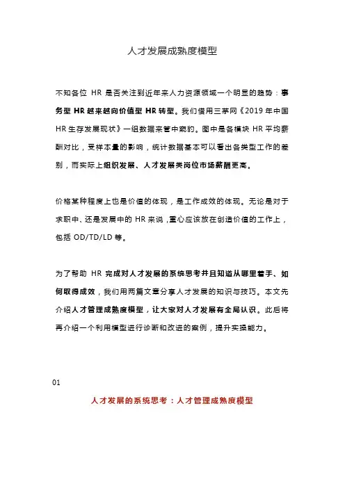 人才发展成熟度模型