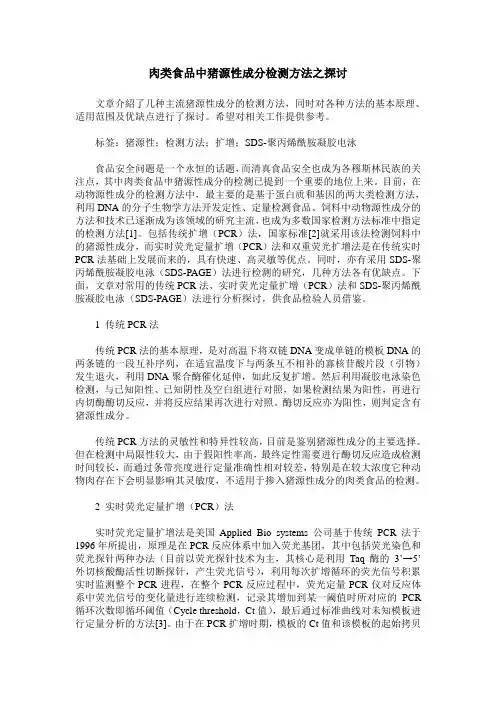 肉类食品中猪源性成分检测方法之探讨