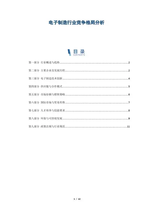 电子制造行业竞争格局分析