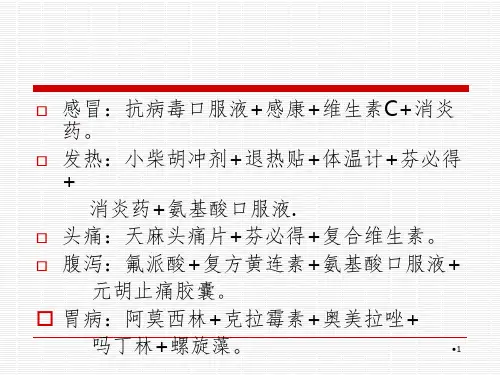 常用的药品基础搭配PPT课件