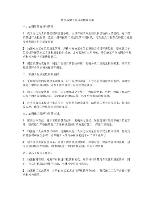 督促落实工程质量措施方案