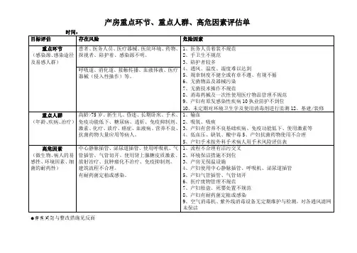 产房重点环节、重点人群、高危因素评估单.wps