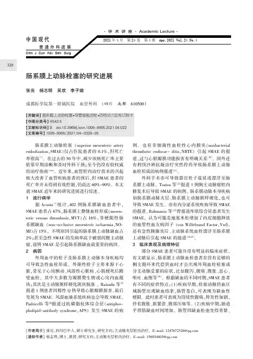肠系膜上动脉栓塞的研究进展