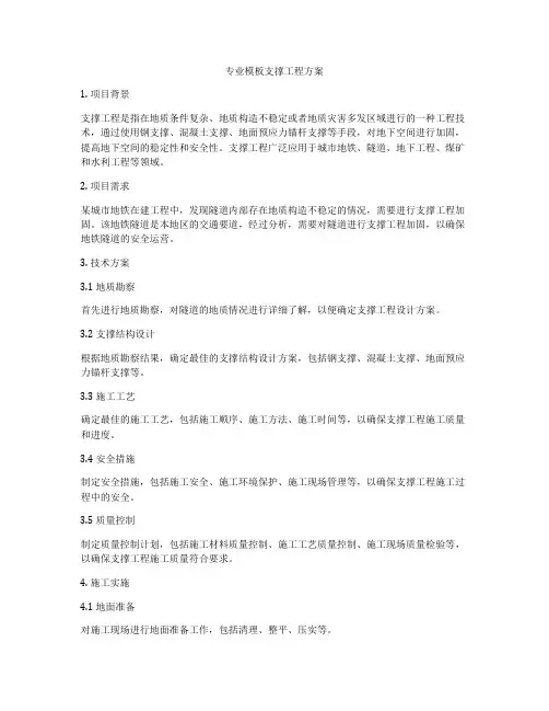 专业模板支撑工程方案