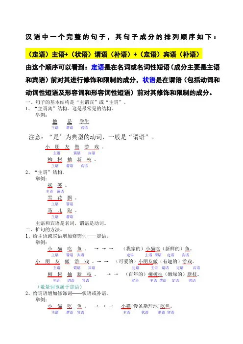 语文基础知识主谓宾