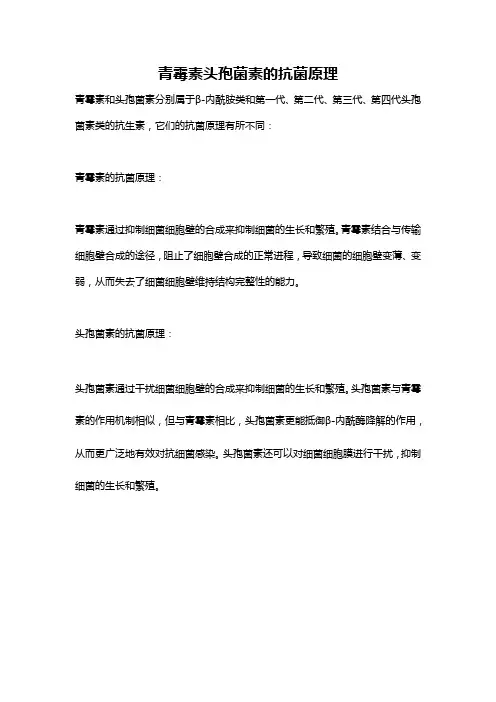 青霉素头孢菌素的抗菌原理