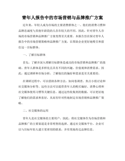 青年人报告中的市场营销与品牌推广方案