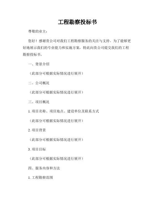 工程勘察投标书