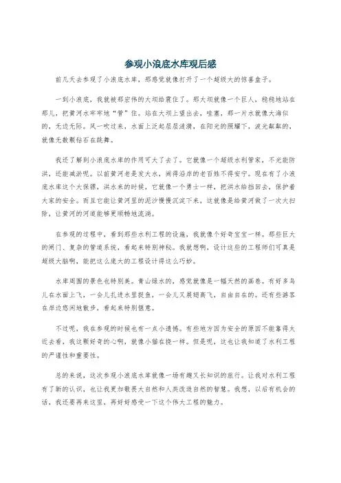 参观小浪底水库观后感