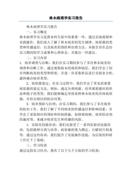 林木病理学实习报告
