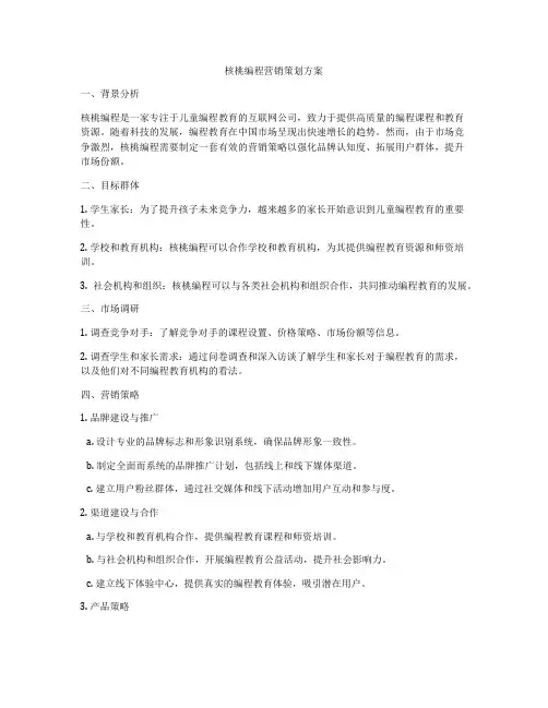 核桃编程营销策划方案