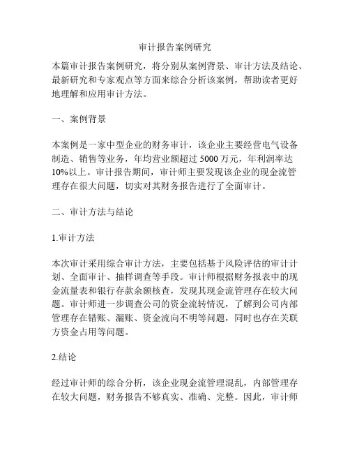 审计报告案例研究