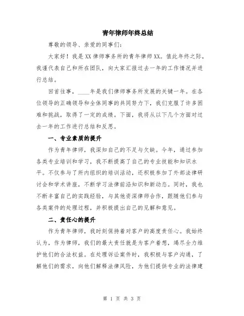 青年律师年终总结