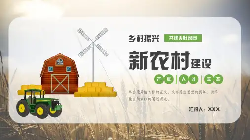 新农村乡村建设项目规划通用PPT模板