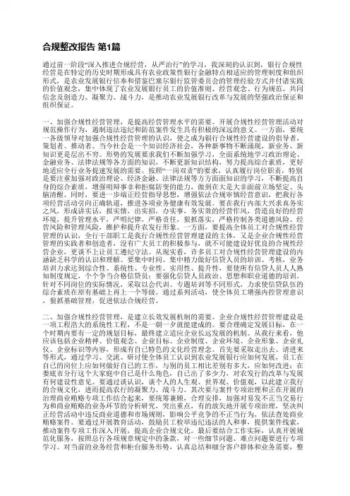 合规整改报告(合集4篇)