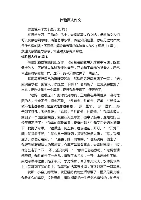 体验盲人作文