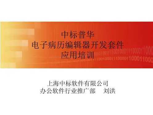 中标普华电子病历编辑器开发套件范例讲解