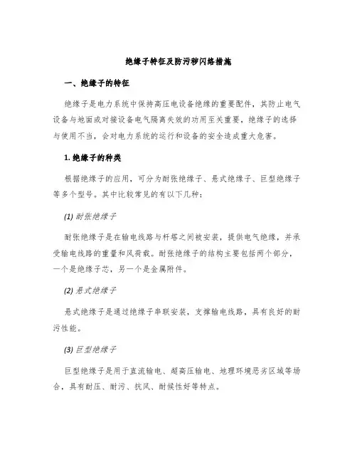 绝缘子特征及防污秽闪络措施
