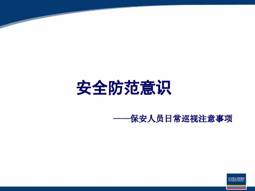 保安日常巡视注意事项之安全意识PPT课件