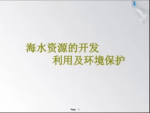 高考化学 海水资源的开发利用及环境保护