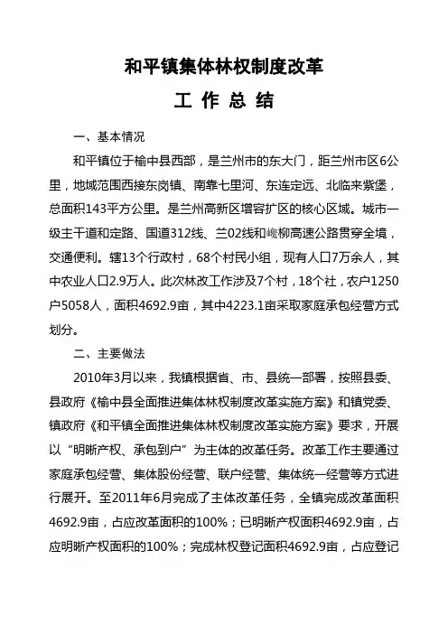 全镇林改总结