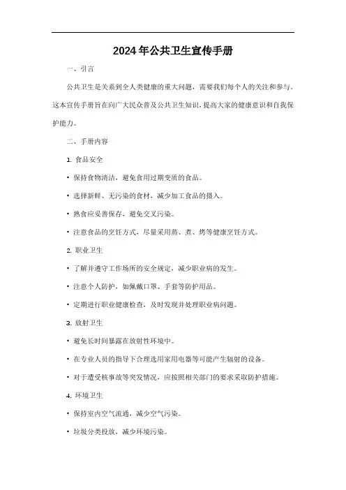 2024年公共卫生宣传手册