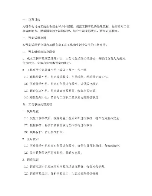 工伤事故处理预案