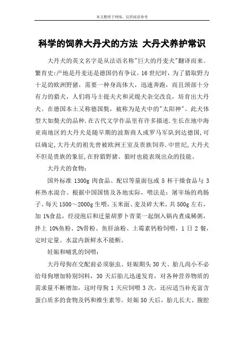 科学的饲养大丹犬的方法 大丹犬养护常识
