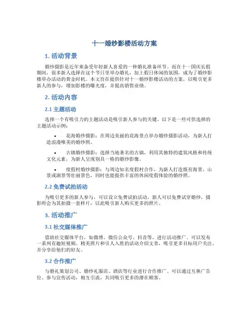 十一婚纱影楼活动方案