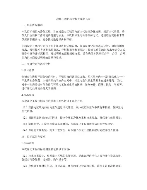 净化工程招标投标方案怎么写
