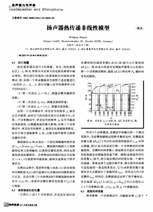 扬声器热传递非线性模型