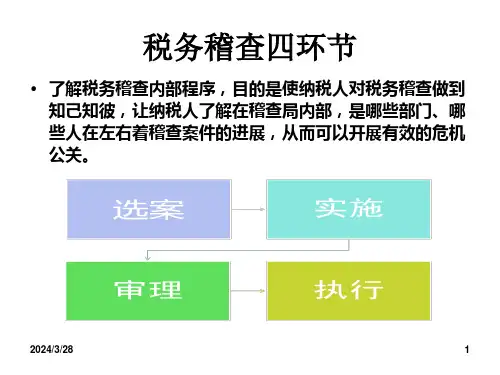 税务稽查的程序和应对讲座