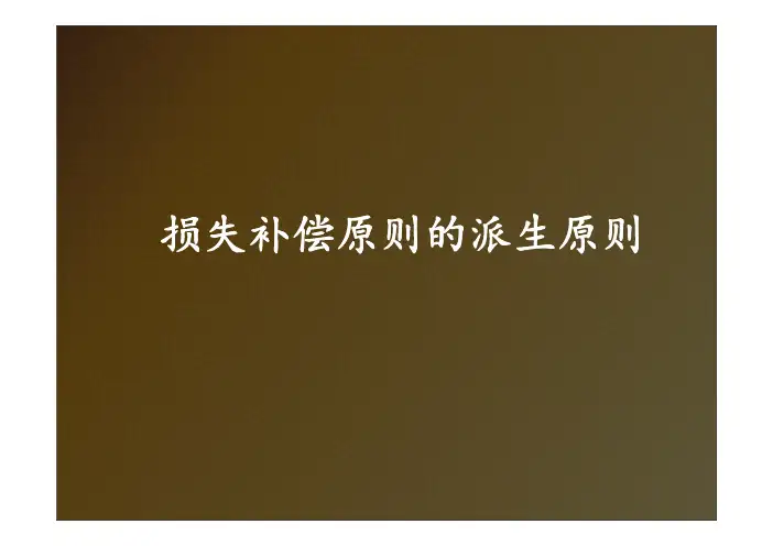 损失补偿派生原则-代位追偿