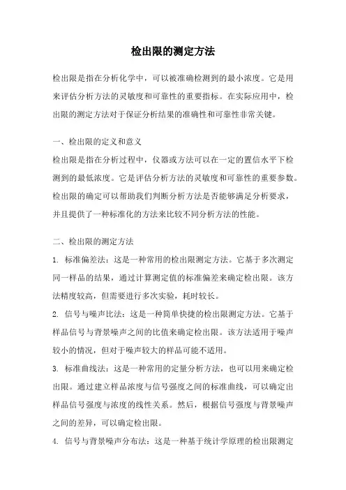 检出限的测定方法