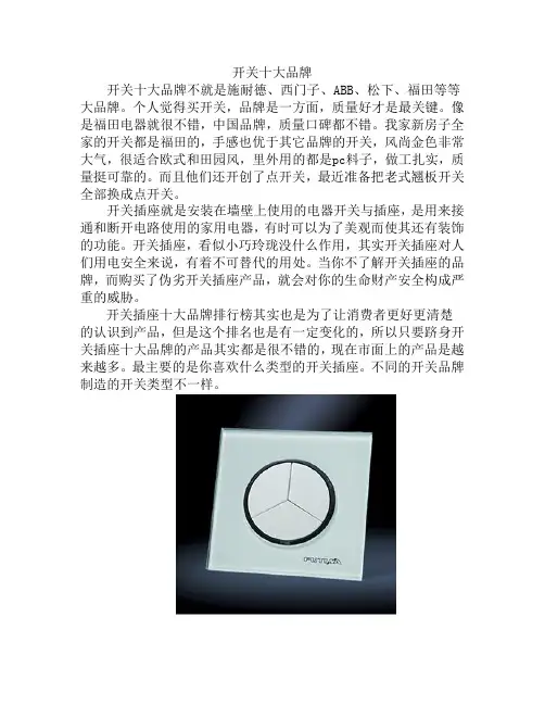 开关十大品牌