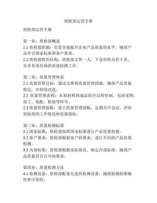 质检部运营手册
