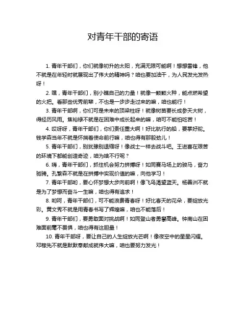 对青年干部的寄语