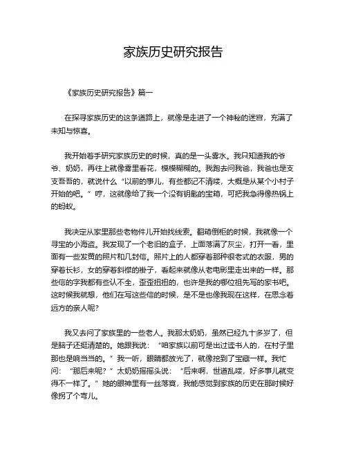 家族历史研究报告