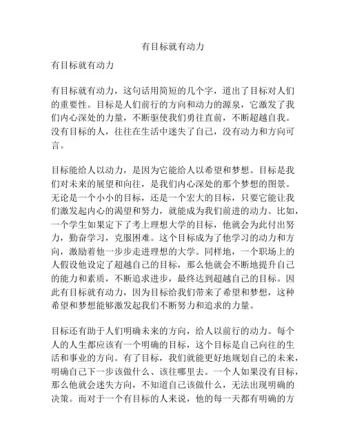 有目标就有动力