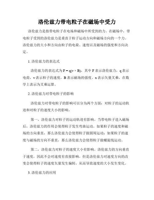 洛伦兹力带电粒子在磁场中受力